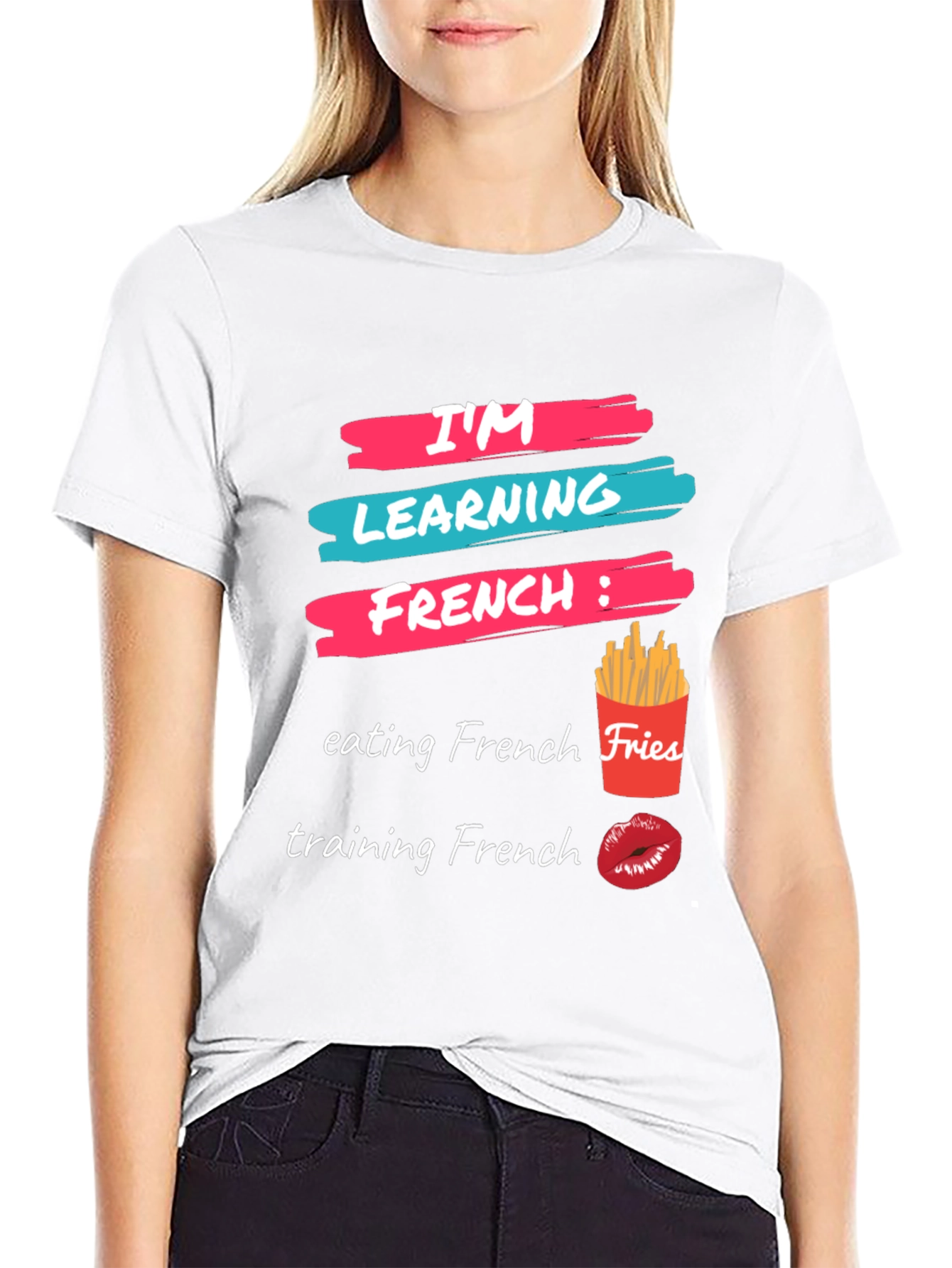 Camiseta Aprendiendo Francés: Comida y Besos