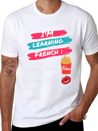 Camiseta Aprendiendo Francés: Comida y Besos