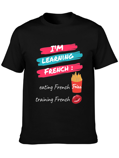 Camiseta Aprendiendo Francés: Comida y Besos