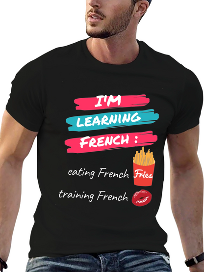Camiseta Aprendiendo Francés: Comida y Besos