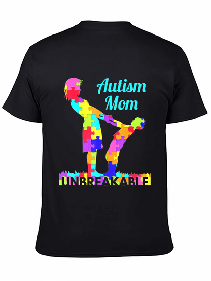 Camiseta Negra Mamá Autismo Irrompible