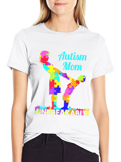 Camiseta Negra Mamá Autismo Irrompible