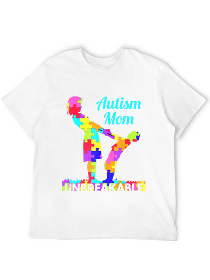 Camiseta Negra Mamá Autismo Irrompible