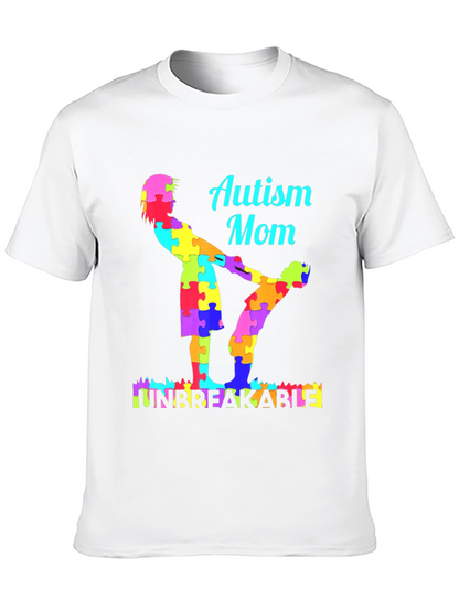Camiseta Negra Mamá Autismo Irrompible