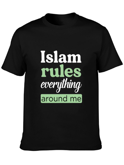 Camiseta Negra Estampada: Islam Rules