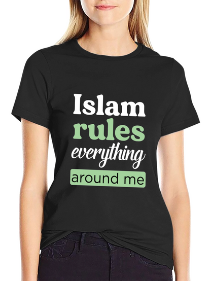 Camiseta Negra Estampada: Islam Rules