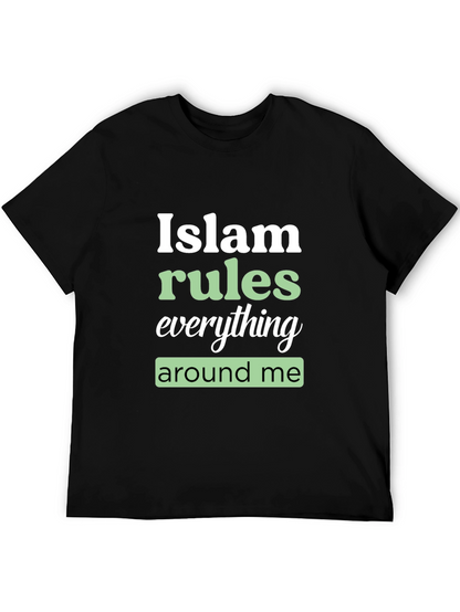 Camiseta Negra Estampada: Islam Rules