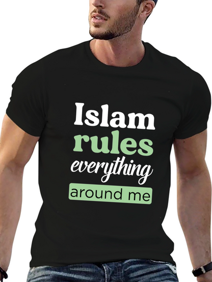 Camiseta Negra Estampada: Islam Rules