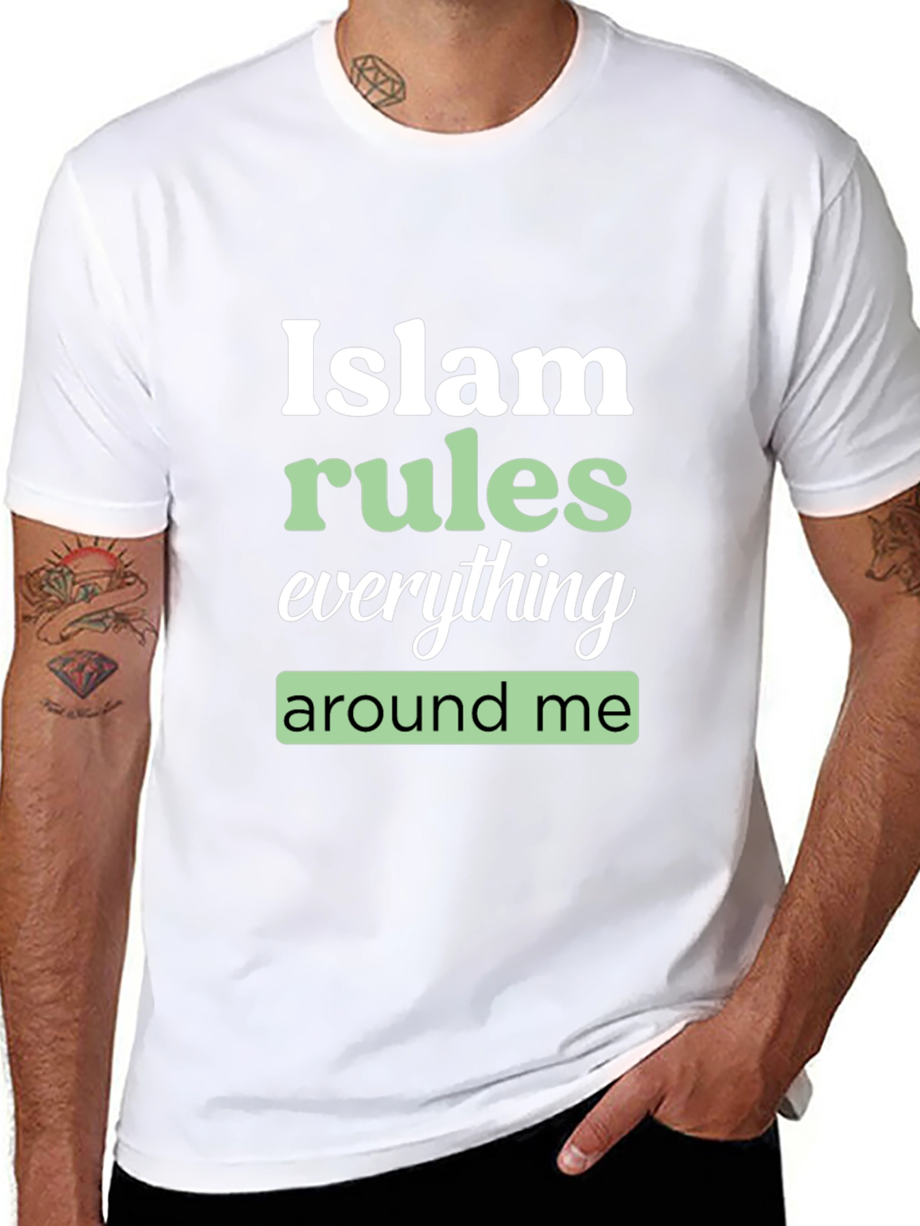 Camiseta Negra Estampada: Islam Rules