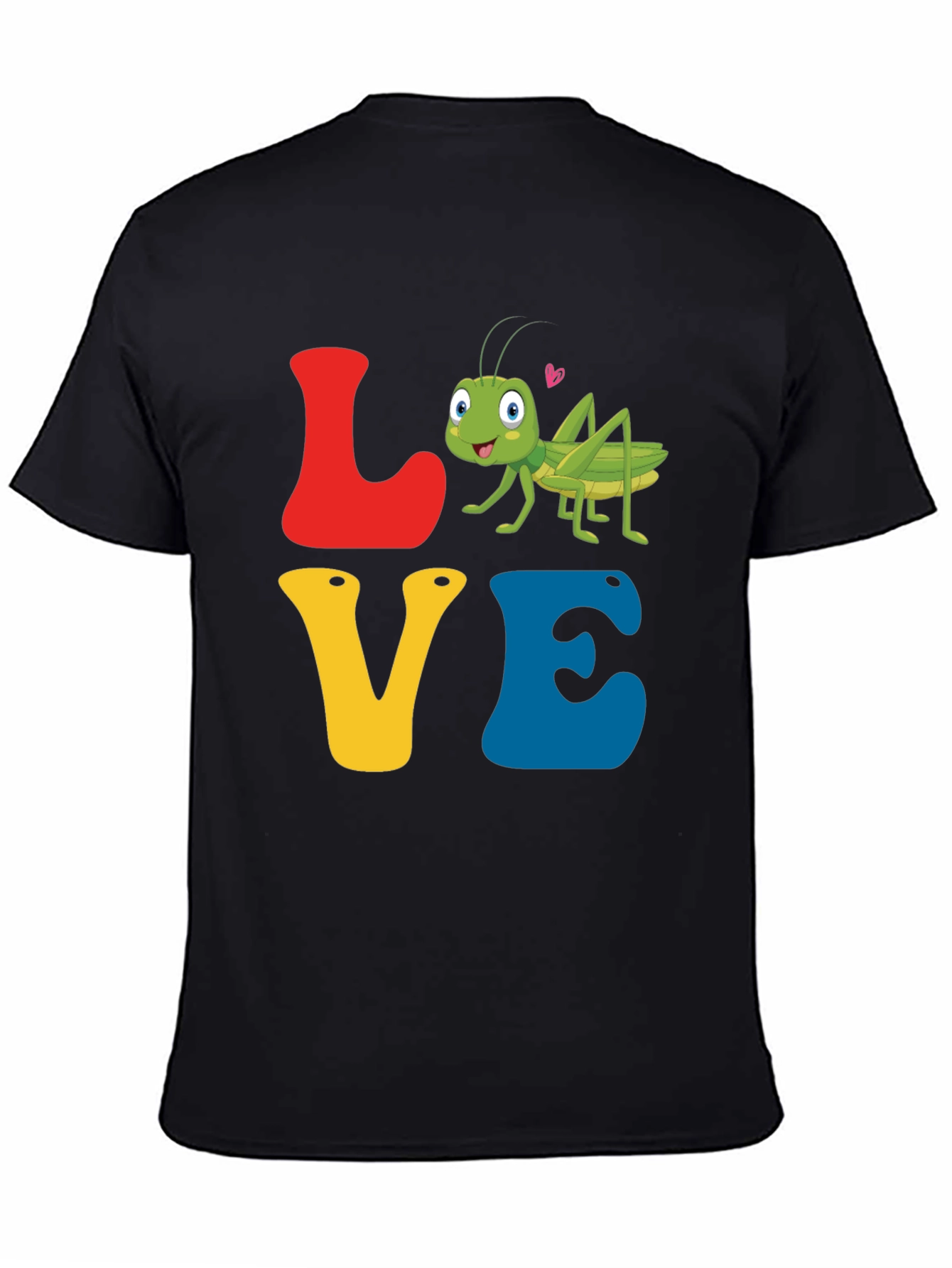 Camiseta Negra Love con Grillo Enamorado