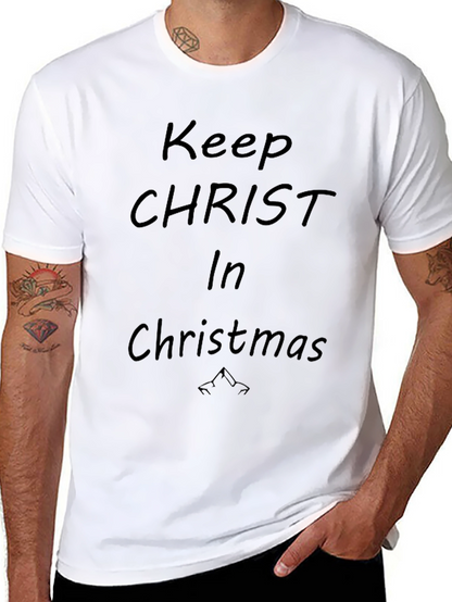 Camiseta Negra: Mantén a Cristo en Navidad