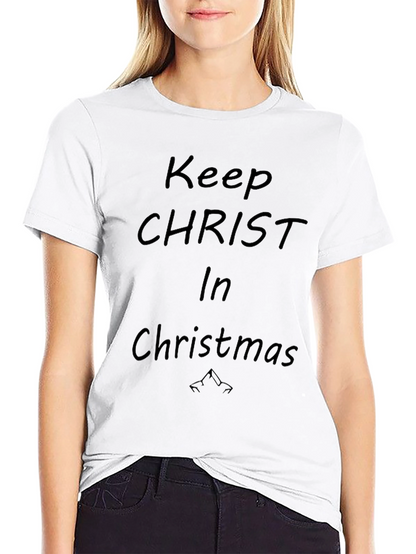 Camiseta Negra: Mantén a Cristo en Navidad