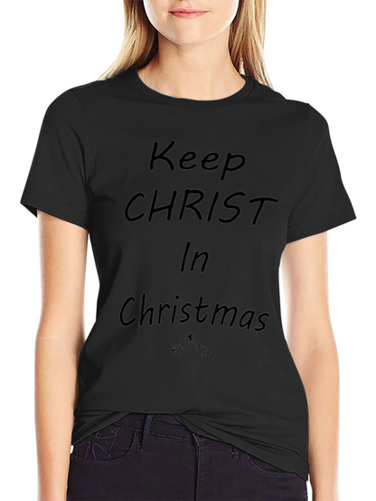 Camiseta Negra: Mantén a Cristo en Navidad