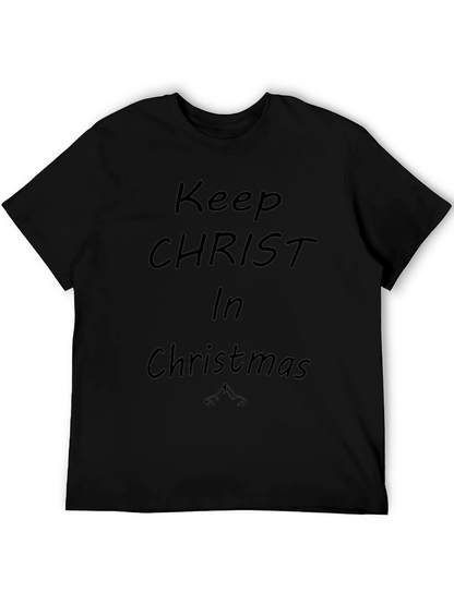 Camiseta Negra: Mantén a Cristo en Navidad