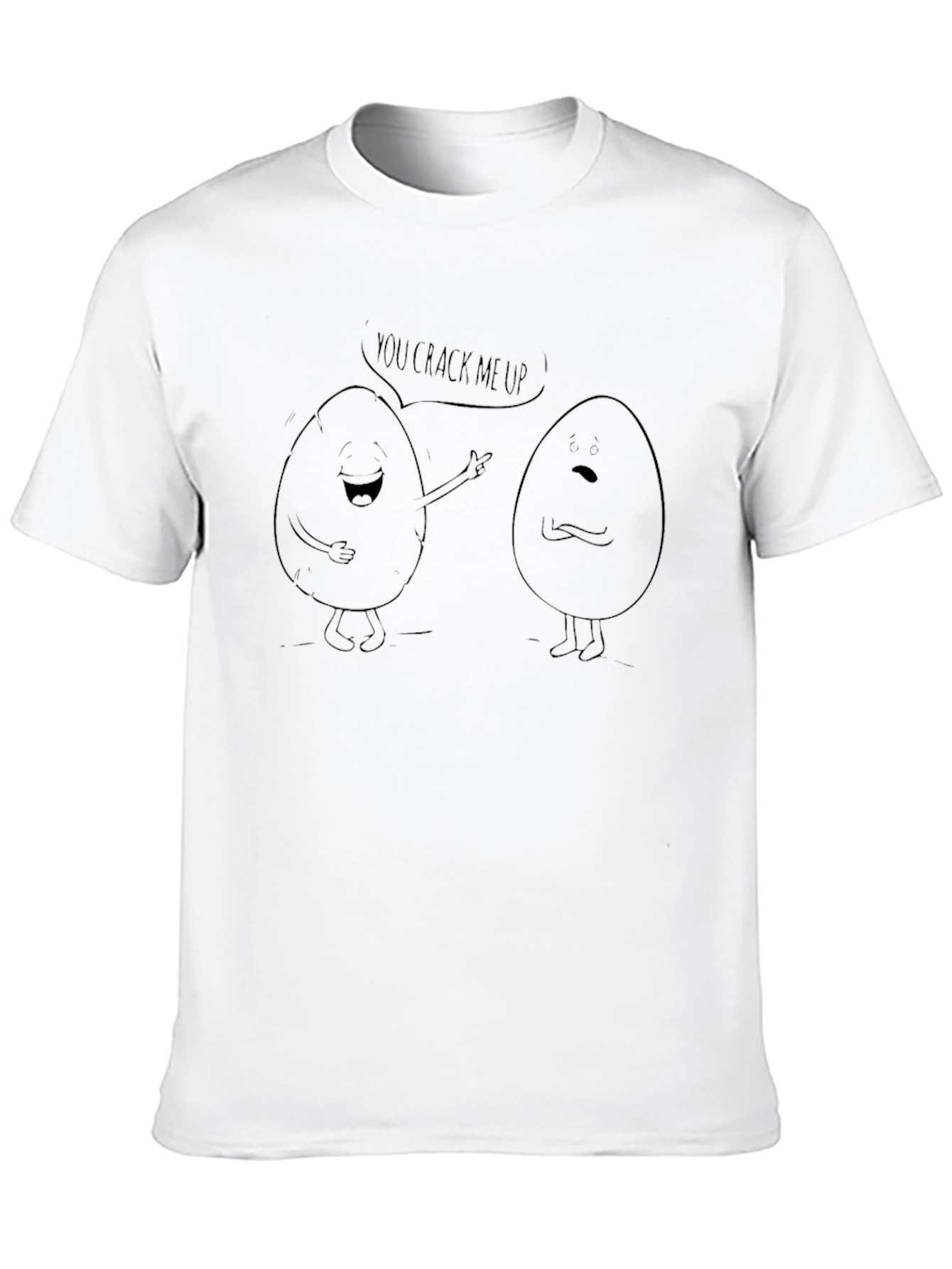 Camiseta Negra con Diseño de Huevos Cómicos