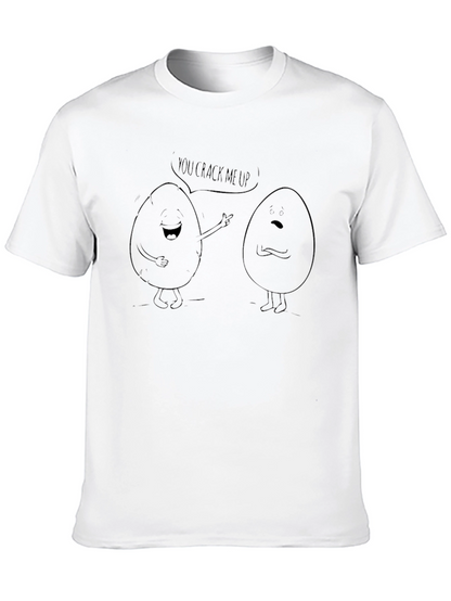 Camiseta Negra con Diseño de Huevos Cómicos