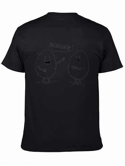 Camiseta Negra con Diseño de Huevos Cómicos