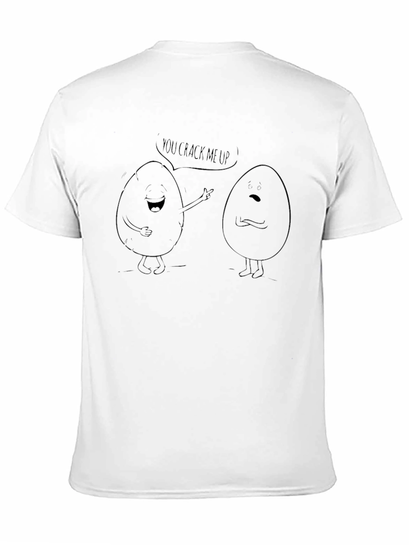 Camiseta Negra con Diseño de Huevos Cómicos