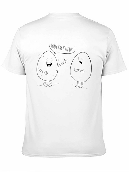 Camiseta Negra con Diseño de Huevos Cómicos