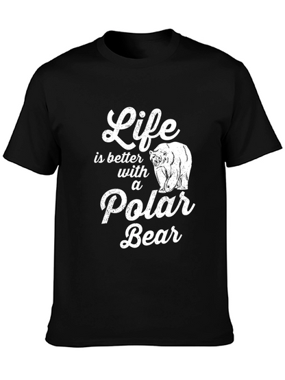 Camiseta Negra con Diseño de Oso Polar