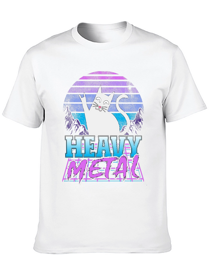 Camiseta Heavy Metal Gato Retro