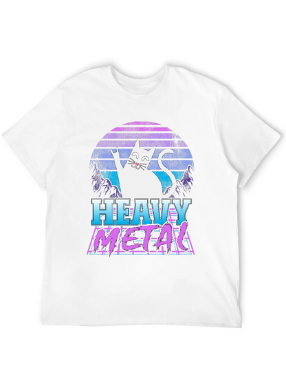 Camiseta Heavy Metal Gato Retro