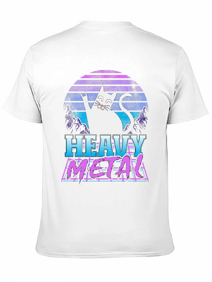 Camiseta Heavy Metal Gato Retro