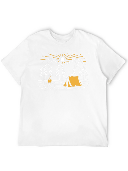 Camiseta Negra Gráfica de Camping