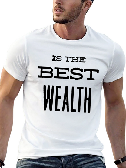 Camiseta Negra: Salud es la Mejor Riqueza