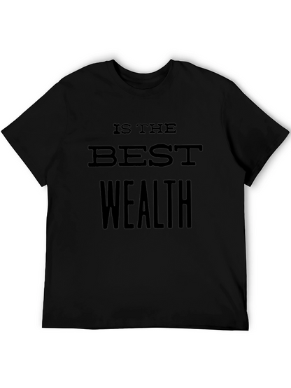 Camiseta Negra: Salud es la Mejor Riqueza