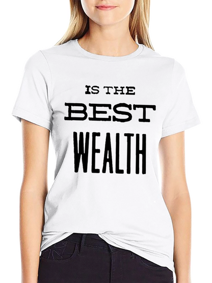 Camiseta Negra: Salud es la Mejor Riqueza