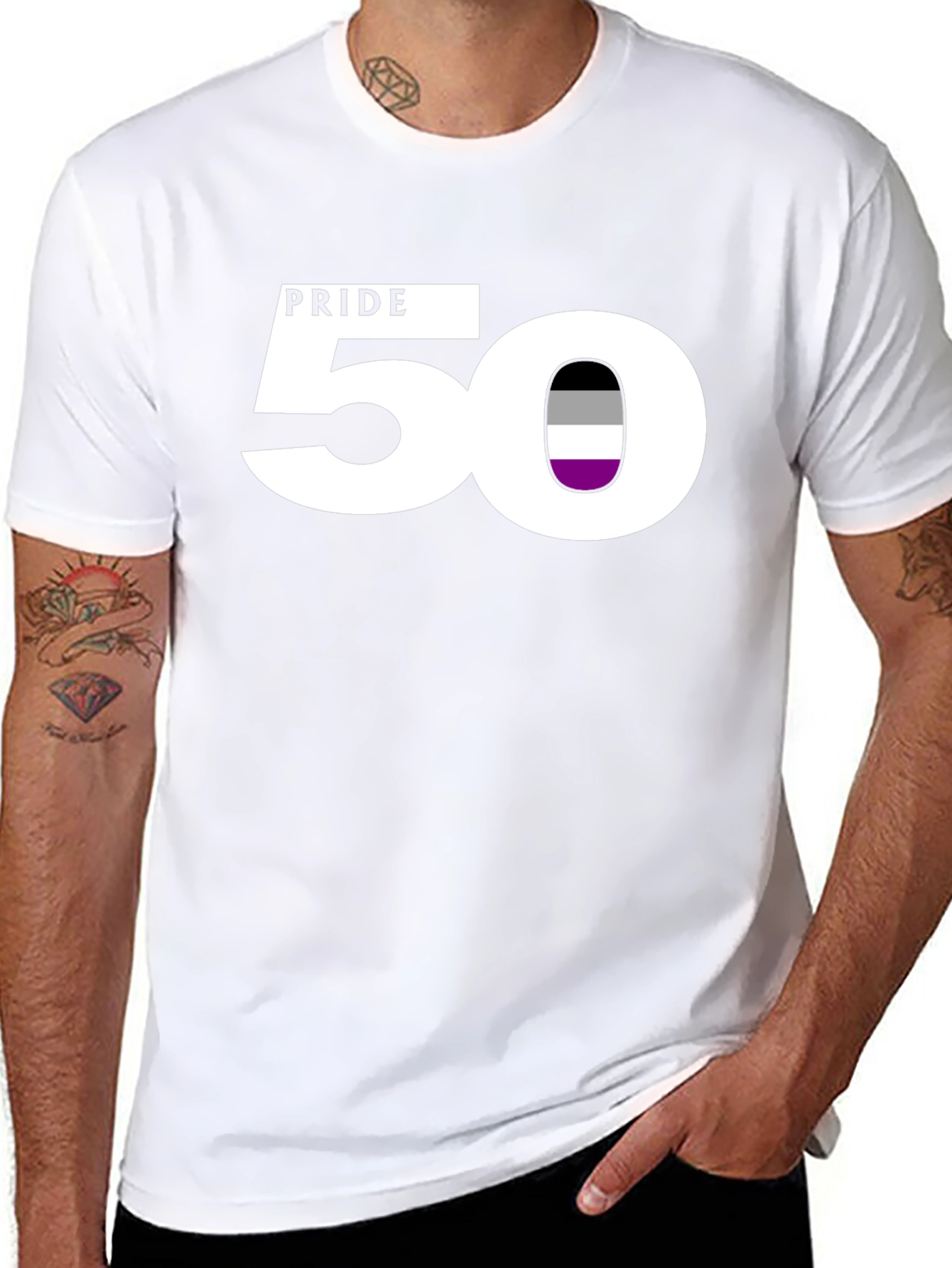 Camiseta Negra Asexual Pride 50