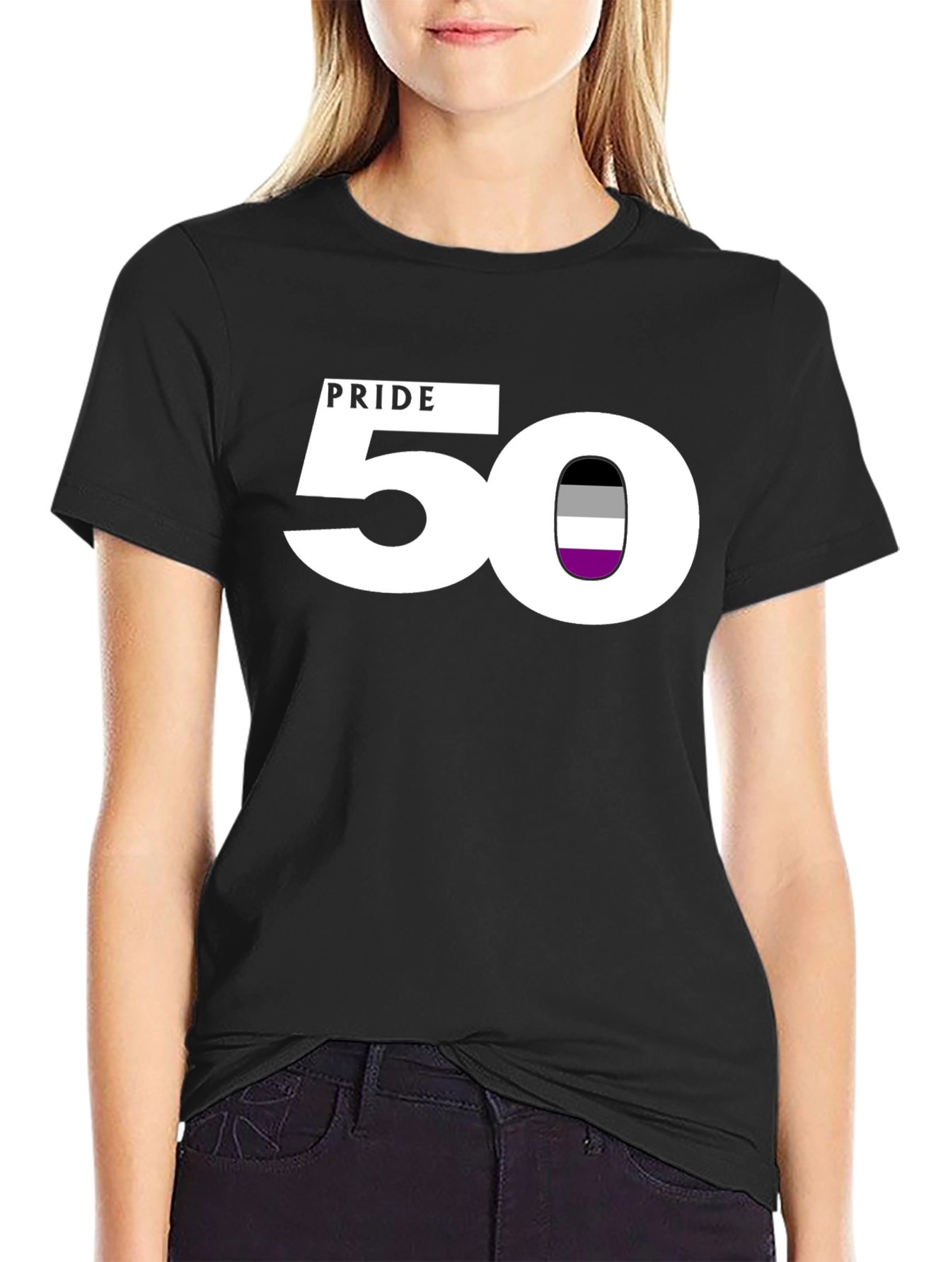 Camiseta Negra Asexual Pride 50
