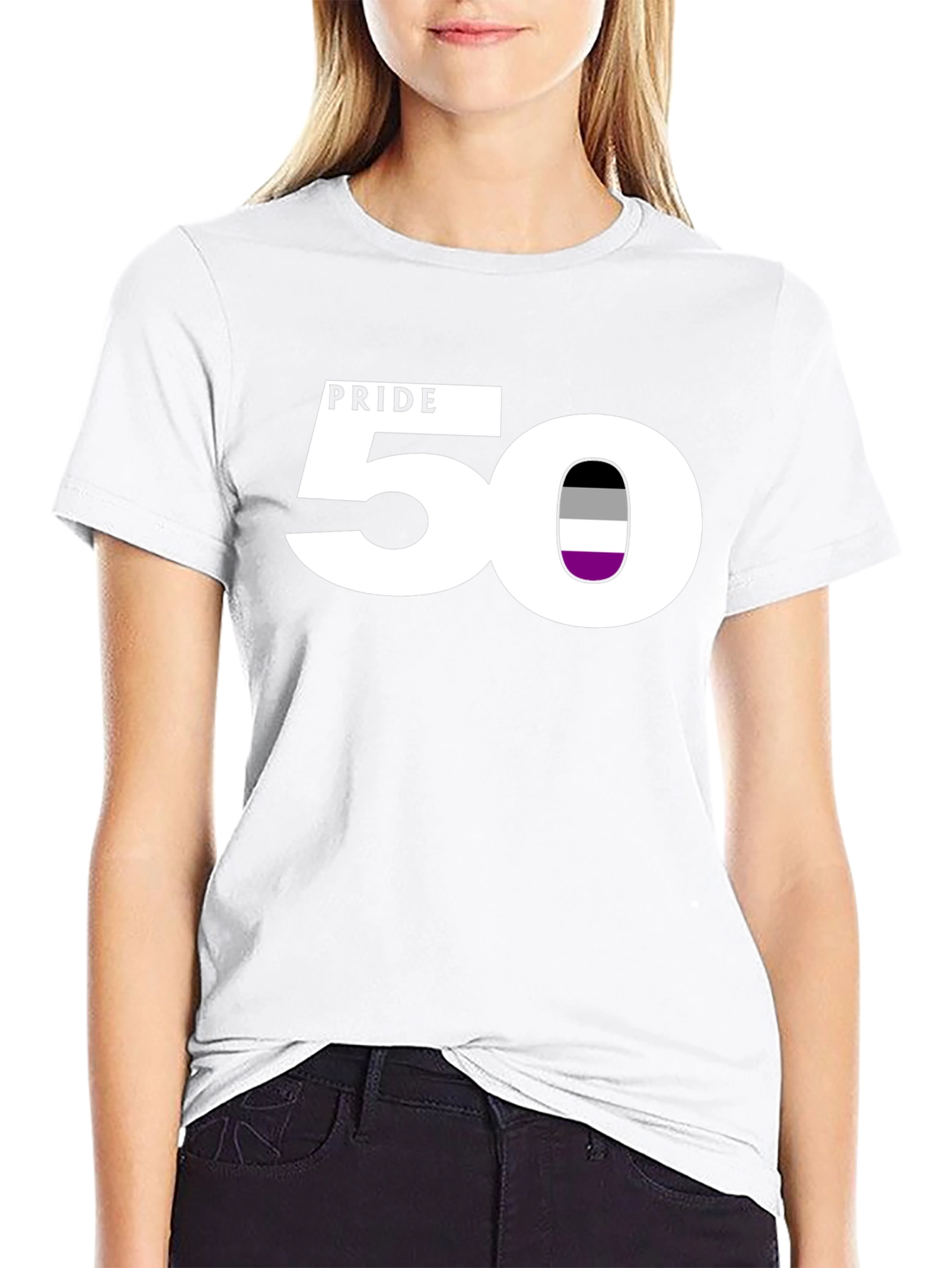 Camiseta Negra Asexual Pride 50