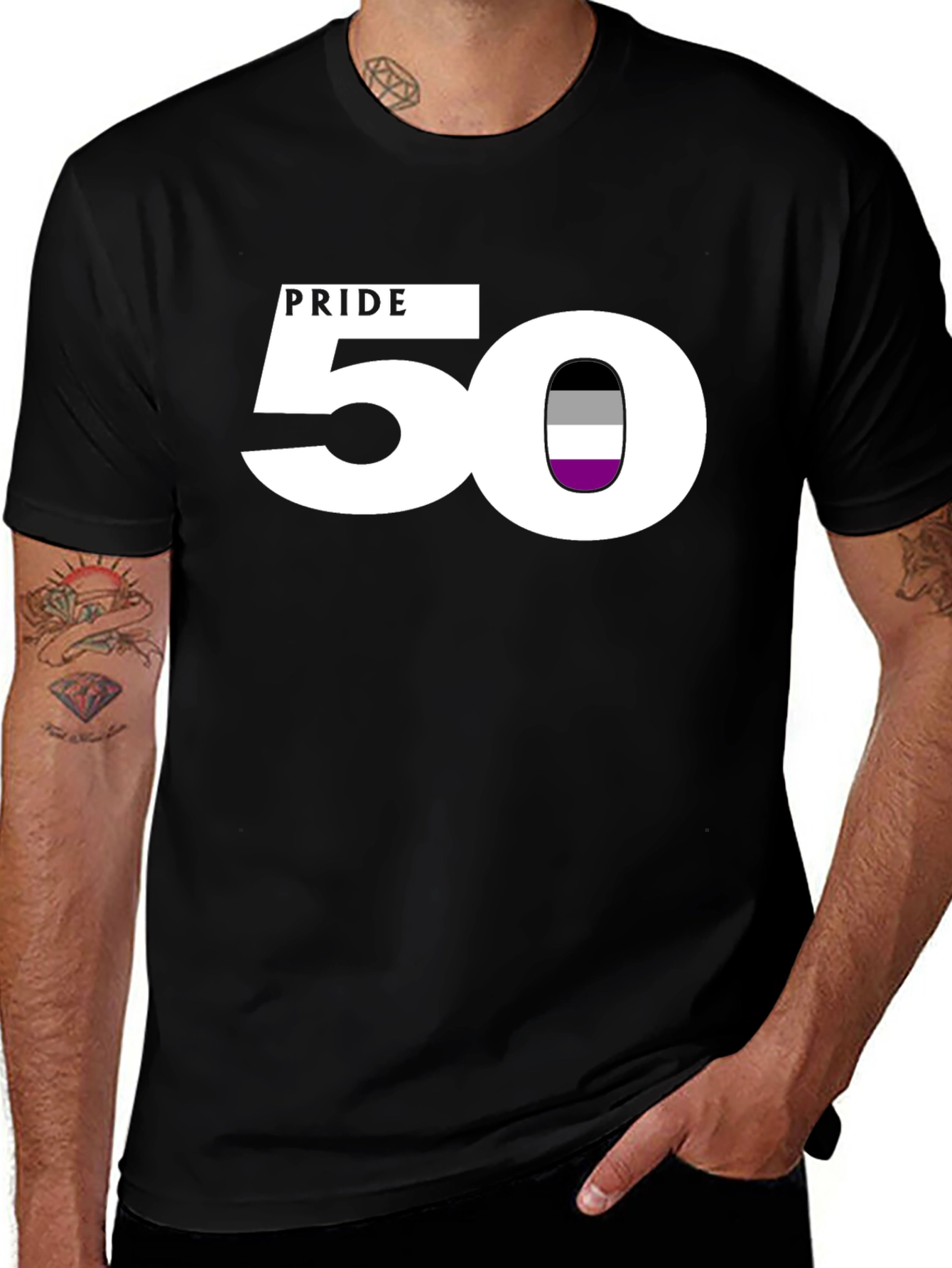 Camiseta Negra Asexual Pride 50