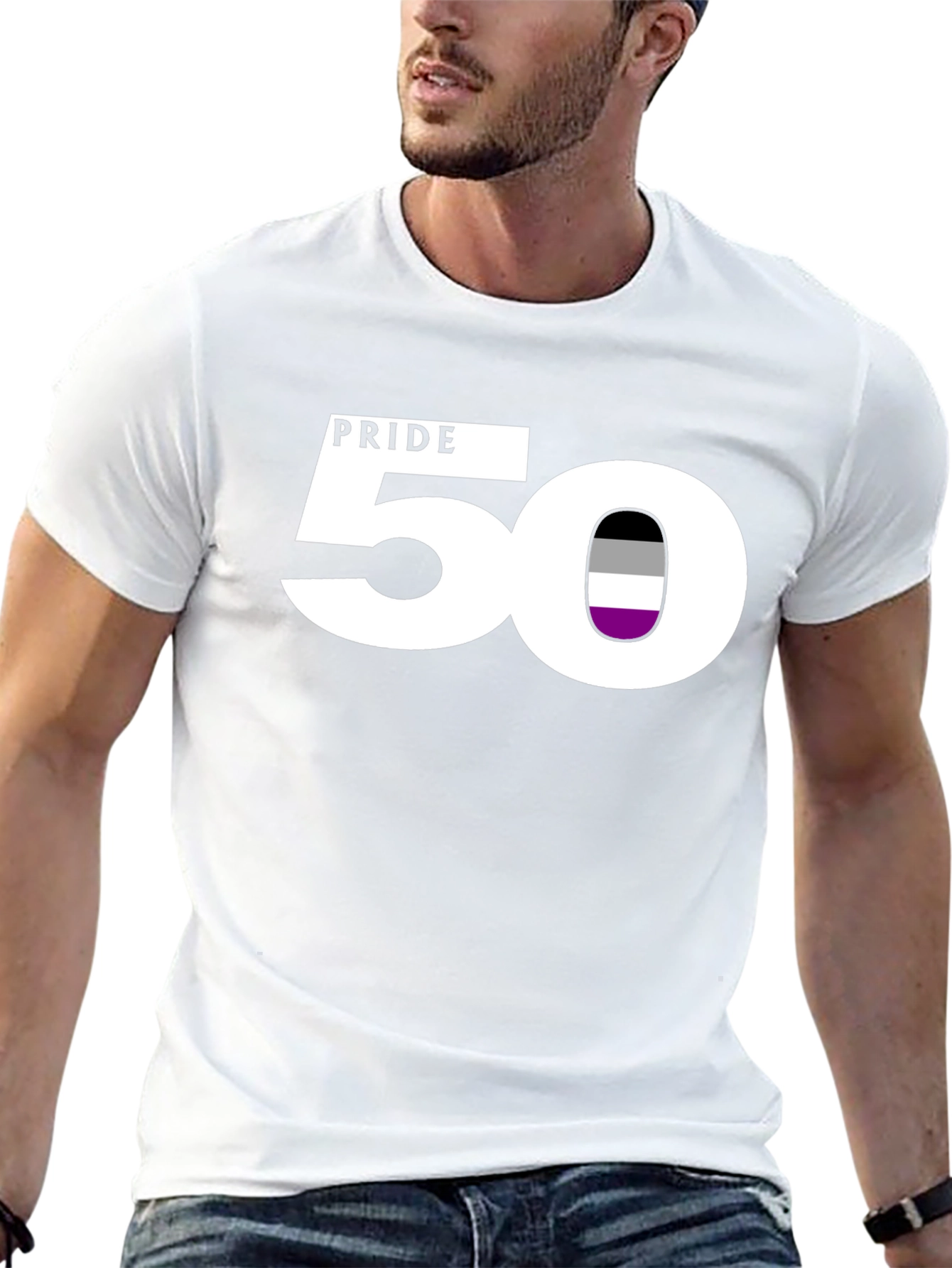 Camiseta Negra Asexual Pride 50