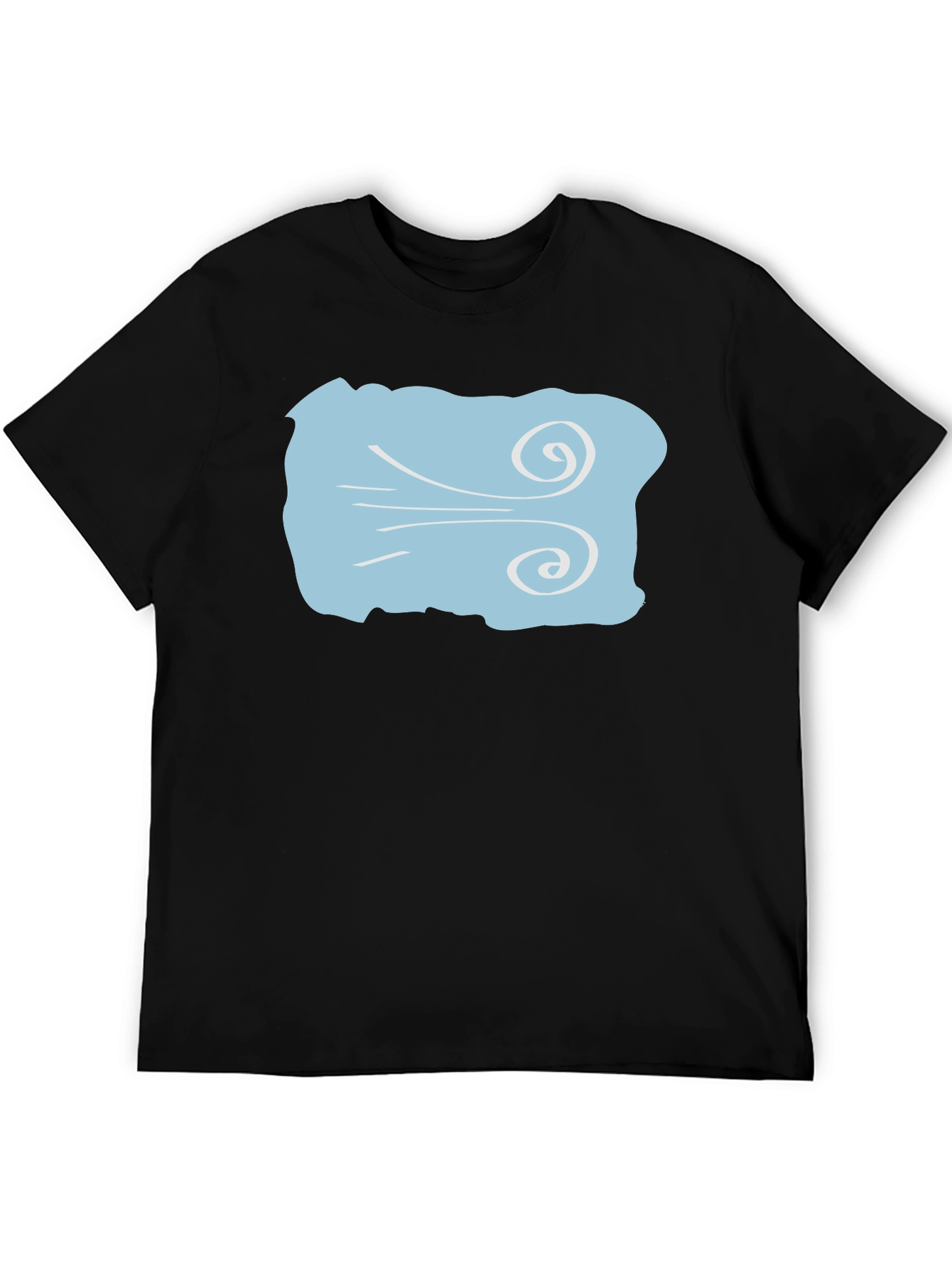 Camiseta Negra con Diseño de Viento Fresco