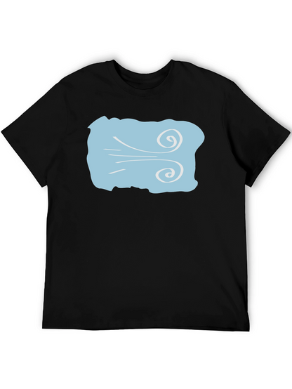 Camiseta Negra con Diseño de Viento Fresco