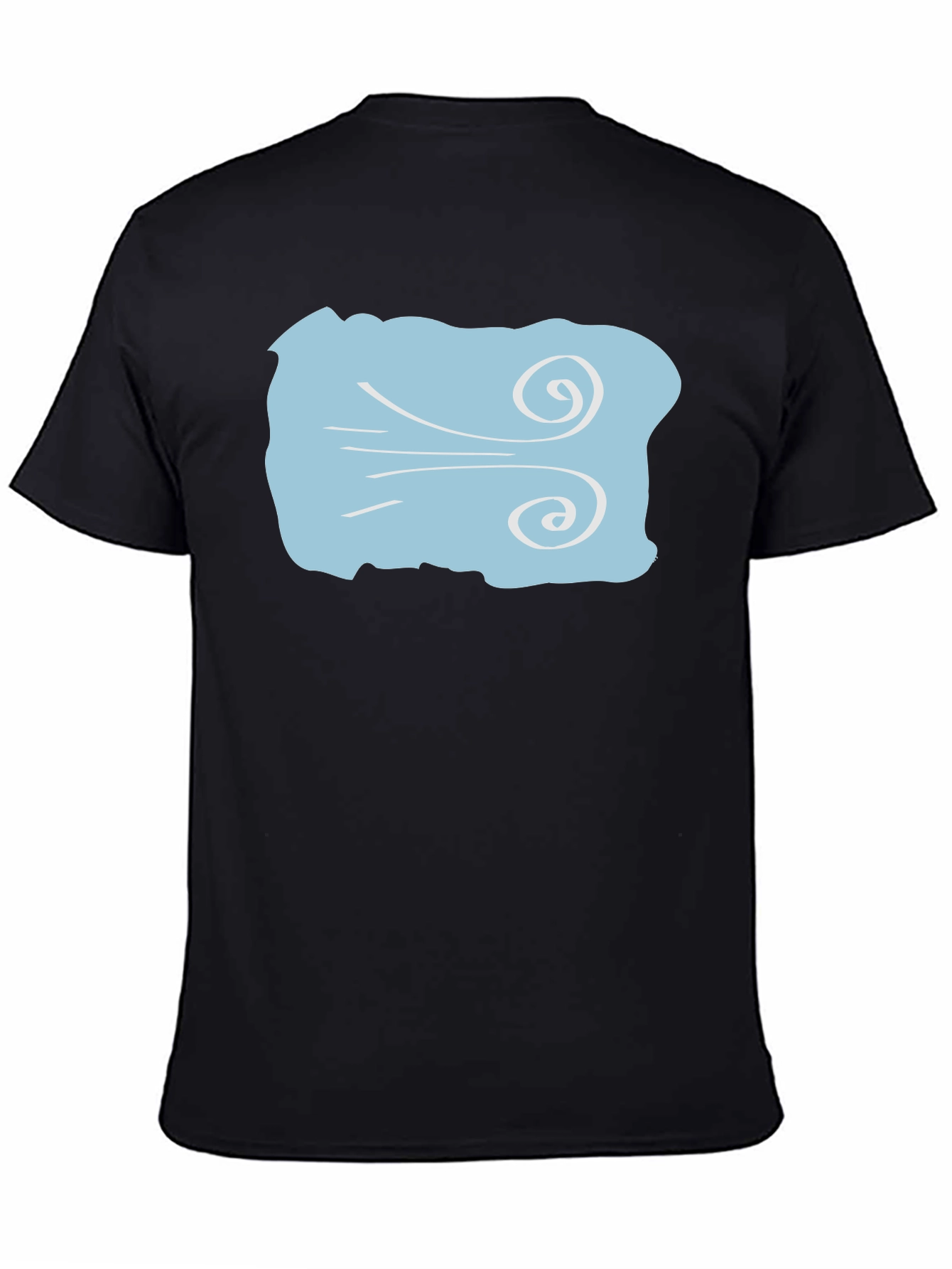 Camiseta Negra con Diseño de Viento Fresco