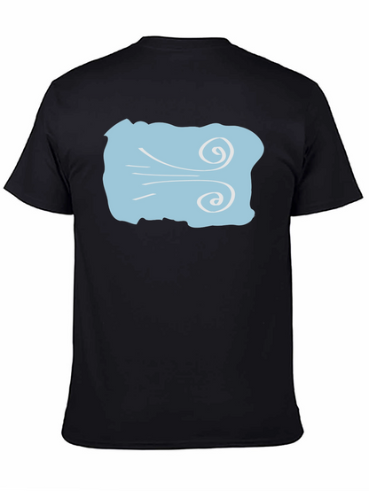 Camiseta Negra con Diseño de Viento Fresco