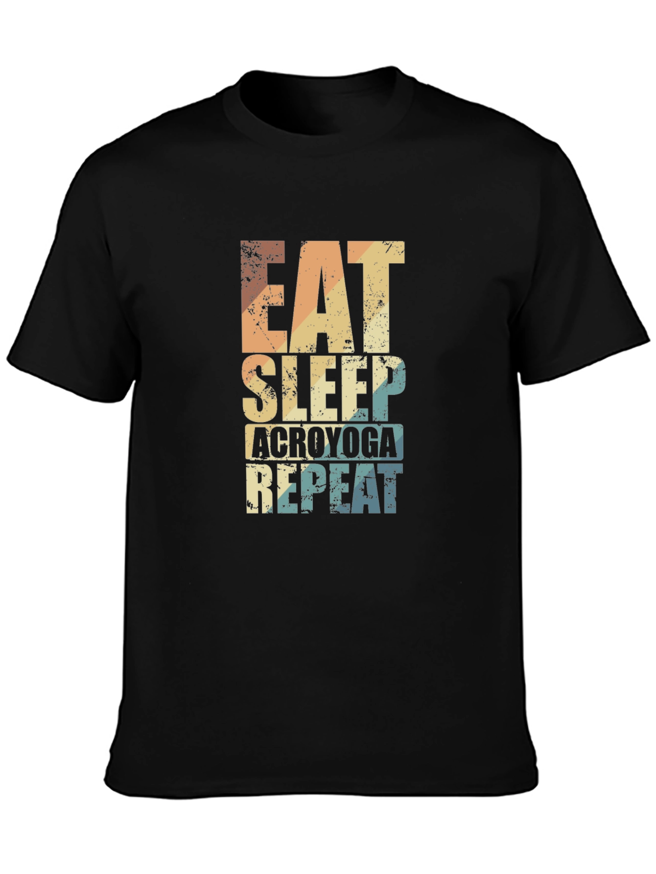 Camiseta Negra Acroyoga: Come Duerme Repite