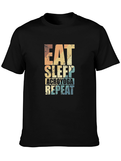 Camiseta Negra Acroyoga: Come Duerme Repite
