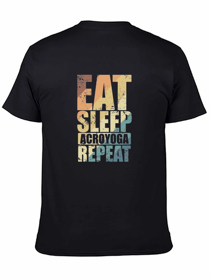 Camiseta Negra Acroyoga: Come Duerme Repite