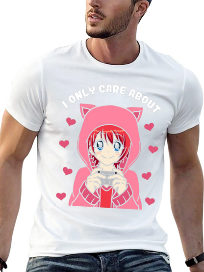 Camiseta Negra Solo Me Importa Anime Gamer
