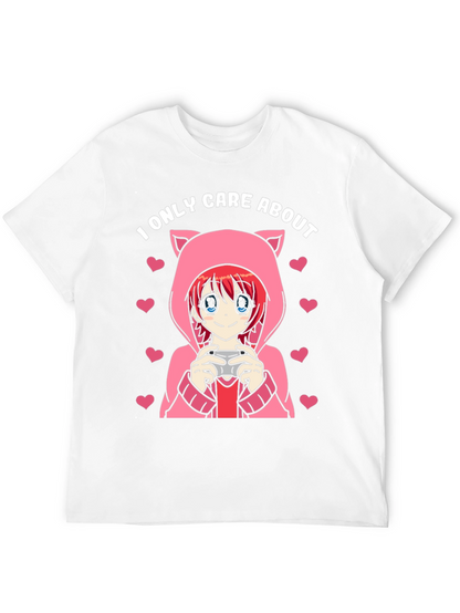 Camiseta Negra Solo Me Importa Anime Gamer