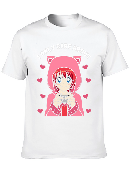 Camiseta Negra Solo Me Importa Anime Gamer