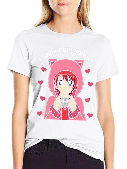 Camiseta Negra Solo Me Importa Anime Gamer