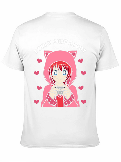 Camiseta Negra Solo Me Importa Anime Gamer