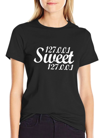 Camiseta Negra Sweet 127.0.0.1 Divertida