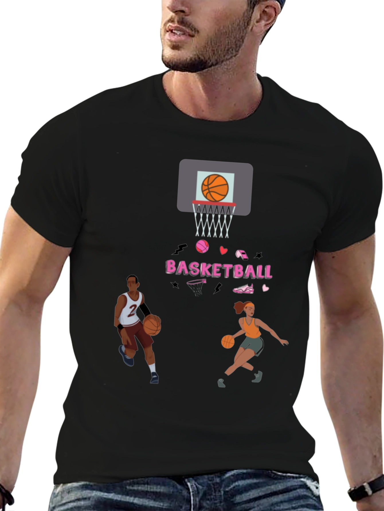 Camiseta de baloncesto con estampado divertido